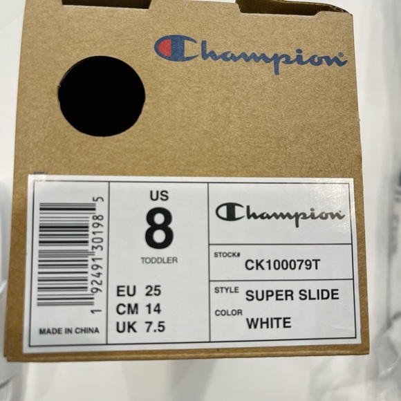 Champion Super Slides Sandals Shoes Toddler Size 8 New In Box - Picture 5 of 6